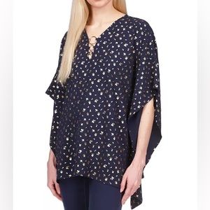 Michael kors‎ Metallic-Print Poncho Top NWT Sz S $110